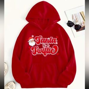 Santa is a Swiftie Red Holiday Pullover Christmas Hoodie